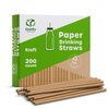 Comfy Package [200 Pack] Kraft Paper Straws, 100% Biodegradable & Ink-free, Straws for drinking and Crafts - Kraft