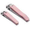 Rocutus 2pcs/Set Nail Clippers Set Portable Nail Scissors Toenail Clippers Nail Clippers,Adult Pedicure Nail Clippers,Fingernail Clippers Household Foot Manicure Scissors Manicure Tools (Pink)