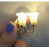 AirAds Dollhouse 1:12 Scale Dollhouse Miniature Elegant Lighting Wall lamp 2-arms LED Light Battery ON/Off Switch