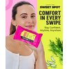 SWEET SPOT Flushable Feminine Wipes for Odor Control, pH Balance - Paraben-Free & Vegan, Intimate Wipes with Aloe Vera & Botanical Extracts - Ideal for Periods, Gym & Travel - 10ct