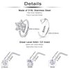 Ftovosyo 20G Surgical Steel Nose Rings Hoop for Women Men, Paved CZ Flower Piercing Jewelry L Shaped Nose Ring Stud Set