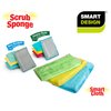 Smart Design Non Scratch Scrub Sponge with Bamboo Odorless Rayon Fiber - Set of 9 - Ultra Absorbent - Soft and Scrubber Side - Cleaning, Dishes, and Hard Stains - Vibrant - Yellow, Green, Pink