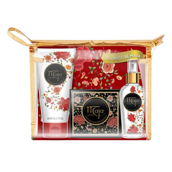 Maja Classic 3-Piece Moisturizing Gift Set for Dry Skin with Almond Oil and Vitamin E, 60ml Zipper Bag