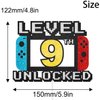 Level 9th Unlocked Cake Topper - Level 9th game Sign Theme Party Decorations 9th Birthday Level Up Cake Decorations for Video Game Themed Kids Boy Girl Party Supplies