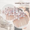 Sooshin Bridal Hair Comb Wedding Hair Accessories for Brides Crystal Wedding Headpiece for Bride and Bridesmaids Rhinestone Hair Accessories for Women and Girls (rose gold)