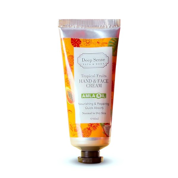 Deep Sense BATH & BODY Face & Moisturizing Hand Cream Naturally Produced Cremas para el cuerpo 60 ml Moisturizing Hand Face Cream for Men Skin Cream for Women (Tropical Fruits)