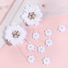 White Flower Hair Clips Cute Flower Tassels Hair Clip White Pearl Jewel Hairgrips Design Fashion Floral Girl Bow Alligator Clips Hair Decoration for Women Girl 2Pcs (White flower Tassels)