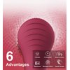 Face Scrubber, NågraCoola CLIE Facial Cleansing Brush, Waterproof and Rechargeable Face Scrub Brush for Men & Women, Cleansing, Exfoliating and Massaging, Electric Face Wash Brush - Berry