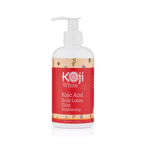 Koji White Kojic Acid Skin Brightening Body Lotion - Daily Moisturizer & Glowing Skin, Dark Spots, Boost Hydrating, Sun Damage Skin, Uneven Skin Tone, Paraben-Free, Vegan, 8.45 Fl Oz Bottle