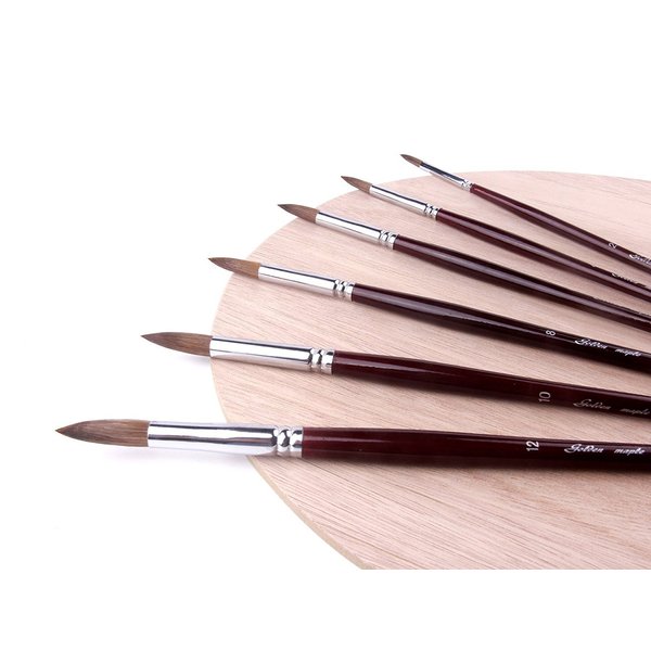 Artist Paint Brushes-Superior Sable Watercolour Brushes Round Point Tip Paint Brush Set for Watercolor Acrylic Painting Supplies