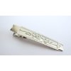 Generic 1.75 or 2.25 inch silver metal filigree alligator hair claw clip clamp fine hair (Size: 1.75)