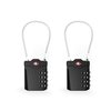 TSA Approved Luggage Locks with Steel Cable 4 Digit Combination Lock with Inspection Indicator Keyless Padlock for Suitcase Backpack Baggage (2 Pack)