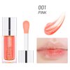 Plumping Lip Oil, Hydrating Lip Gloss Tinted Lip Balm Lip Care Transparent Toot Lip Oil, Big Brush Head Glossy Shine Lip Glow Oil Primer Lip Tint, Gift for Her (001# Pink)
