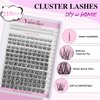 Lash Clusters with Bottom Lashes 210pcs Natural Cluster Lashes Mega Volume Wispy Individual Lashes D Curl Lash Extension Faux Mink Eyelash Clusters DIY at Home(6-16MIX)