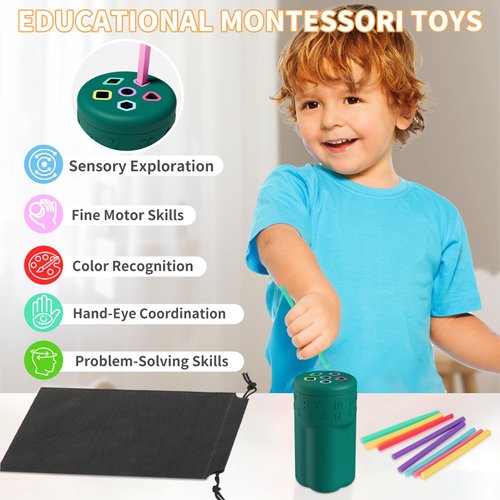 Montessori Toys for Over 2 Year Old Boys Girls Gifts, Silicone Color Sorting Sensory Toys for Toddlers 2-3, Fine Motor Skills Learning Toys for Ages 2-3 Kids Babys, Educational Toys Matching Games