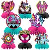 8Pcs Pink Spider Birthday Party Supplies,Pink Spider Honeycomb Centerpieces,Girl Spider Theme 3D Table Decorations