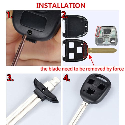 WiCuaSix Replacement Keyless Entry Remote Case Cover fits Lexus ES300 ES330 GS300 GS400 GS430 GX470 IS300 is330 LS400 LS430 LX470 RX300 RX330 RX350 RX400h RX450h2 SC430 Key Fob Shell (Black+Black)