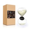 SWISSELITE Biloba Puff Sand Timer/Hourglass Sand Timer - Inspired Glass/Home, Desk, Office Decor White