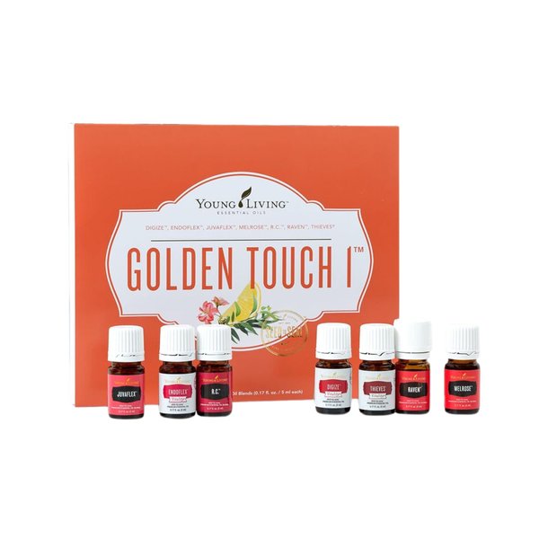 Young Living Golden Touch 1 Collection - Essential Oils for Winter - Promoting a Healthy Lifestyle Regimen - Uplifting Spiritual Blends - Natural Wellness Solutions - 7 x 5ml Each