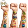 107 PCS Fire Camp Camping Temporary Tattoos Sticker Camping Birthday Party Decorations Favors Supplies Decor Gifts Boys Girls Baby Shower Men Women Cute Fake Tattoo School Prizes Carnival Themed