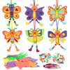 Fennoral 12 Pack Butterfly Craft for Kids Make Your Own Butterfly Foam Stickers with Beads DIY Arts and Crafts for Kids Boys Girls Party Favor Summer Fall Decoration Birthday Gifts