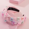 Valentine's Day Heart Candy Embellished Pink Headband Conversation HUG ME Heart Charm Knotted Headband Non Slip Wide Top Knot Fashion Hairband Hair Accessories Party Gift for Women (HUG ME-pink)