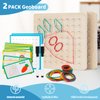 Zycolo 2Pack Wooden geoboards with Rubber Bands Montessori Toys, Mathematical Education Toy for Kids with Pattern Cards and geo Boards to Figures and Shapes, Brain Teaser STEM Toys for Classroom.