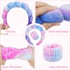 CAVETEE Spa Headband With Sleep Eye Mask Set, Spa Party Decorations Bubble Headband Thick Sponge Headband with Strong Water Absorption for Makeup Removal Skincare Shower (Tie Dyed)