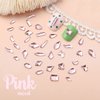 qiipii 3080Pcs Pink Nail Rhinestones 120 Multi Shapes Flatback Rhinestones Big Gems +2960 Light Pink Round Beads K9 Glass Stones Diamonds jewels Crystals for Nails Faces Eyes Makeup Clothes Crafts DIY