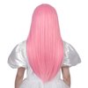 WAVELNM Pink Wigs for Kids Light Pink Wig with Bangs for Child Girls Rouge Pink Long Straight Wig Kids Synthetic Wigs with Wig Cap