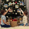 Kepeel 64PCS Christmas Nativity Scene Craft Kits for Kids, Make a Nativity Scene Hanging Ornament Christmas DIY Nativity Craft Kits Christmas Tree Ornament Kit for Party Home Classroom Game Activities