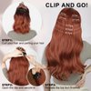 ALXNAN Clip in Hair Extension, 7PCS Hair Extension Thick Long Stright Layered Hair Extensions Copper 20 Inch Invisible Lace Weft Hair Extensions for Women