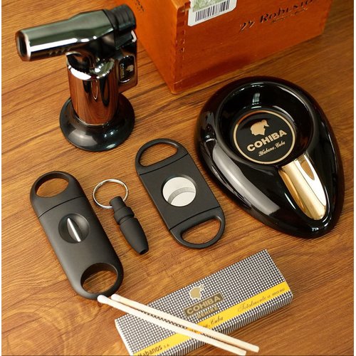 tlhaoa Cigar Cutter Cigar Punch Guillotine Cigar Cutter & V-Cut Cigar Cutter 4 Pack Perfect Combo of Cigar Accessories for Men