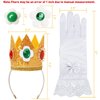 4PCS Princess Daisy Crown Accessories Kit,Include Daisy Crown/Brooch/Earring/Gloves, Daisy Princess Dress Up Accessories for Kids Girls (Daisy)