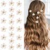 ACO-UINT 20 Pcs Small Flower Hair Clips for Women, White Flower Clips Non-slip Flower Claw Clip, Cute Clips for Hair 90s Hair Accessories for Women Girls