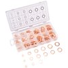 Toolwiz 150PCS 15 Sizes Copper Metric Sealing Washers Assortment Set Flat Ring Sump Plug Oil Seal Gasket Sealing Washers Crush Washer Assortment M5/6/7/8/10/10.5/11/12/12.5/14/15/16/16.5/17.5