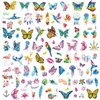 100pcs Glitter Butterfly Temporary Tattoos, 10 Sheets Colorful Stickers Tattoo Various Styles Butterfly Tattoos Stickers Waterproof Cute Small Tattoos Body Art Stickers for Adults Kids