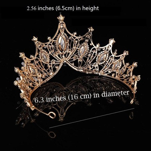 FASOTY Baroque Queen Crown Gold Tiaras and Crowns for Women Girls Crystal Princess Tiara Rhinestone Headband for Bridal Birthday Party Prom Halloween Christmas Costume Cosplay