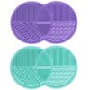2 Pcs Silicone Make Up Brush Cleaning Mat, Makeup Brush Cleaner Mats, Portable Washing Tool with Suction Cup for Makeup Cosmetic Brushes