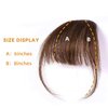 Fake bangs with curlers, hair clip style hair clip, simple hair extension, French bangs, clip style air curved bangs, suitable for women's daily wear (Light brown)