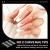 UNA GELLA Extra Long Square Fake Nails 504pcs Double Side Pre-shape Gel Acrylic XL Nail Tips for Half Cover Nail Extension Home DIY Nail Salon 12 Sizes Gelly Tips