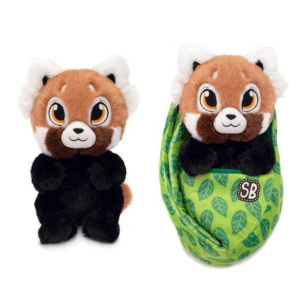 Swaddle Babies 9.5-Inch Cuddle Red Panda Plush Toy in Sling - Soft & Adorable Stuffed Animal with Cozy Comfort Sling for Kids for Animal Lovers and Collectors