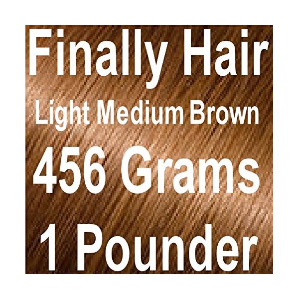 LIGHT MEDIUM BROWN Finally Hair Hair Fiber Refill 456 Grams Full Pounder For Hair Loss Concealing by Finally Hair