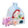Hopearl Unicorn Plush Rainbow Bag with 4 Baby Unicorns Stuffed Animals Play Set Toy House with Handle Plush Toy Set Gifts for Girls Toddlers Age 3, 4, 5, 6, 7, 8 Year Old, 11''