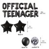 Official Teenager 13th Birthday Decorations Black for Boys, 13th Birthday Banner Black Number 13 Birthday Star Foil Balloons 13th Birthday Confetti Balloons for Boys 13 Years Old Birthday(Black)