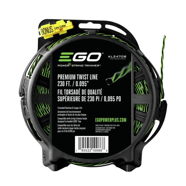 EGO AL2470B Premium Twist String, bi-component trimmer line (bulk package), Green