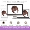 EBENK Clip in Bangs-100% human hair Brown Black Wispy Bangs in hair pieces, Fake Bangs Hair Clip, Easy Hair Extensions for women, Clip on Bangs Curved Bangs for Daily Wear
