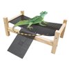 Dnoifne Reptile Hammock Swing Hanging Bed, Wooden Lizard Bed, Reptile Summer Bed for Bearded Dragon Leopard Gecko Lizard