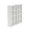 Miniature Furniture Wooden Storage Rack 16 Grid Shelves 1:12 Dollhouse Accessories Bookshelf Display Shelf Wall Rack Stand Mini House Scene Decoration (White)