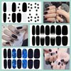 WOKOTO 20 Sheets 280 Pieces Black Nail Wraps Full Nail Stickers for Girls Women Gel Nail Strips Punk Style Self Adhesive Nail Polish Stickers Full Cover Nail Decals for Nails Nail Color Strips